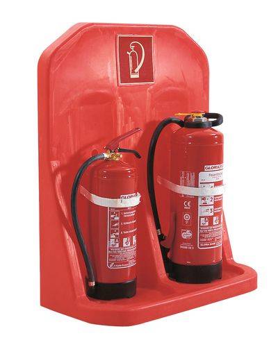 Feuerlöscher-Wandhalter für 2 Flaschen, rot-0