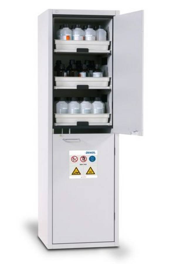 asecos Säuren- und Laugenschrank SL 606 mit Türanschlag rechts und 6 Auszugswannen