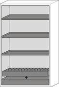 asecos Feuerbeständiger Gefahrstoffschrank G 1201 mit 3 Einlegeböden und Flügeltüren, gelb-1
