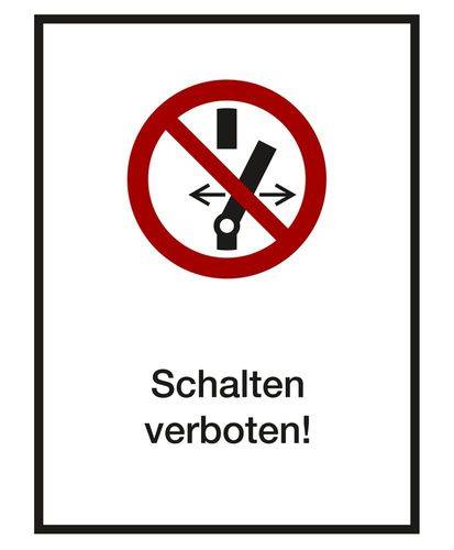 Verbotsschild Kombi "Schalten verboten", ISO 7010, Magnetfolie, 200 x 150 mm, VE = 5 Stück-0