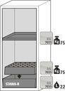asecos Feuerbeständiger Gefahrstoffschrank "one touch", 1 Einlegeboden, Türanschlag links, gelb-3