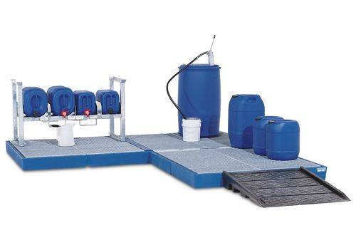 Bodenelement classic-line, PE, mit verzinktem Gitterrost, 1500x1500x150-0