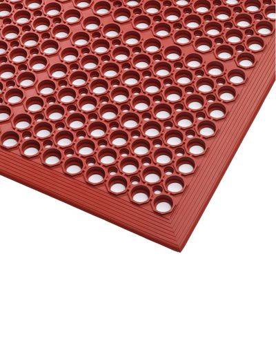 Ergonomische Sicherheitsmatten für Nassbereiche ST 9.15, rot, 90 x 150 cm-0