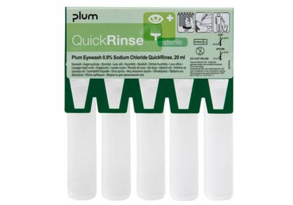 QuickRinse Augenspülampullen, Nachfüllung für QuickSafe Box, VE=4 x 5 Ampullen à 20 ml