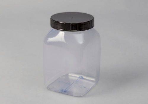 Weithalsflaschen aus PVC, eckig, natur-transparent, 1000 ml, 16 Stück-3