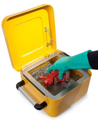FALCON Kleinteilereiniger aus Stahl, lackiert, mit Eintauchsieb, 8 Liter-4