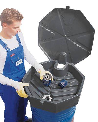 FALCON Fasstrichter aus Polyethylen (PE), 22 Liter, mit Adapter und Deckel-0