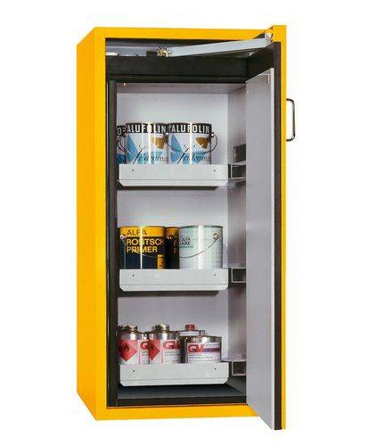 asecos Feuerbeständiger Gefahrstoffschrank Edition, 3 Auszugswannen, gelb, OT, G-600-3-FP, H 1300 mm-0