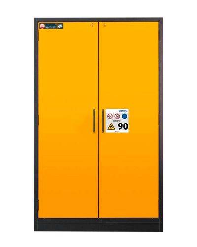 asecos Feuerbeständiger Gefahrstoffschrank Select W-123, 3 Einlegeböden, Türen gelb-3