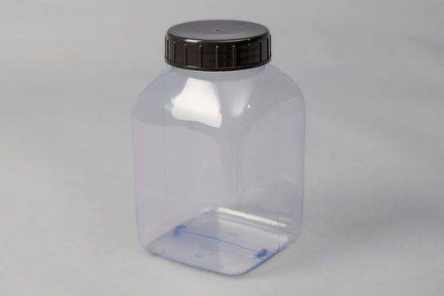 Weithalsflaschen aus PVC, eckig, natur-transparent, 2000 ml, 6 Stück-3