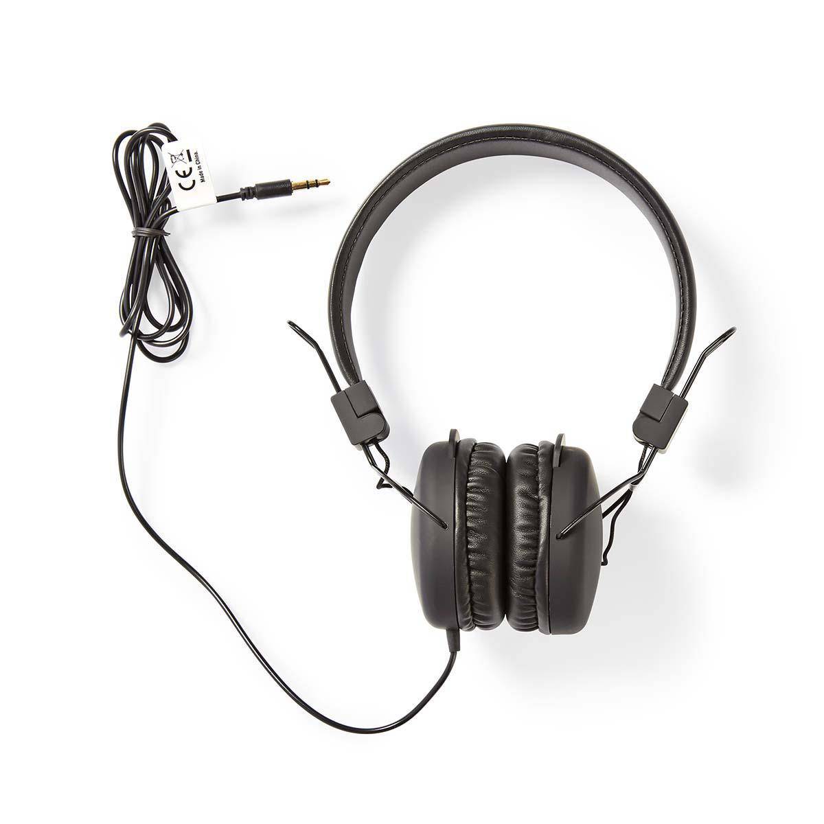 Nedis Kabelgebundene Kopfhörer | On-Ear | Faltbar | 1,2-m-Rundkabel | Schwarz-0