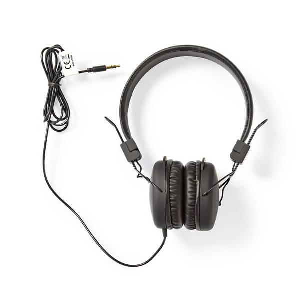 Nedis Kabelgebundene Kopfhörer | On-Ear | Faltbar | 1,2-m-Rundkabel | Schwarz