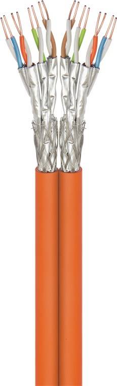 Goobay 91891 CAT 7A Duplex Netzwerkkabel S/FTP / Kupfer / 1000 MHz LAN Ethernet Kabel halogenfrei / AWG 23 / Orange 100m-2