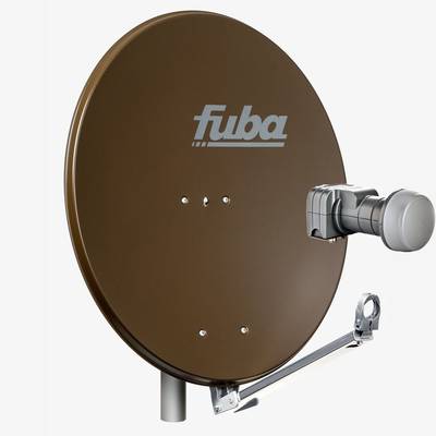 Fuba DAL 802 B Sat Anlage Antenne Schüssel 2 Teilnehmer Alu Sat-Schüssel Braun + Fuba DEK 217 Twin LNB