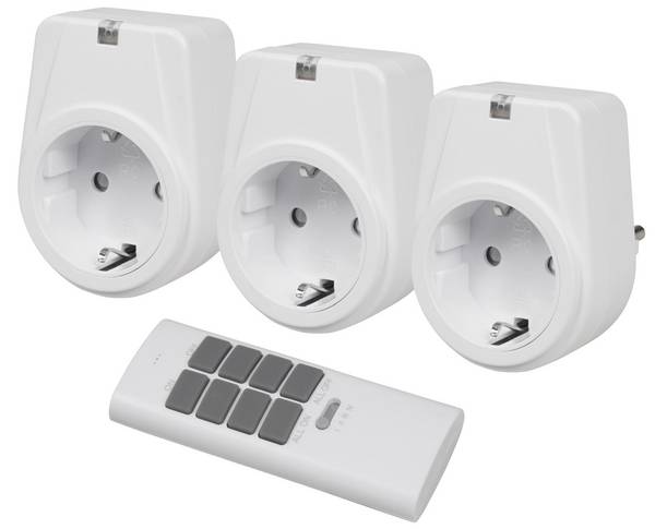 McPower - Funk-Steckdosen-Set "COMFORT" 230V weiß 3 Stk + FB