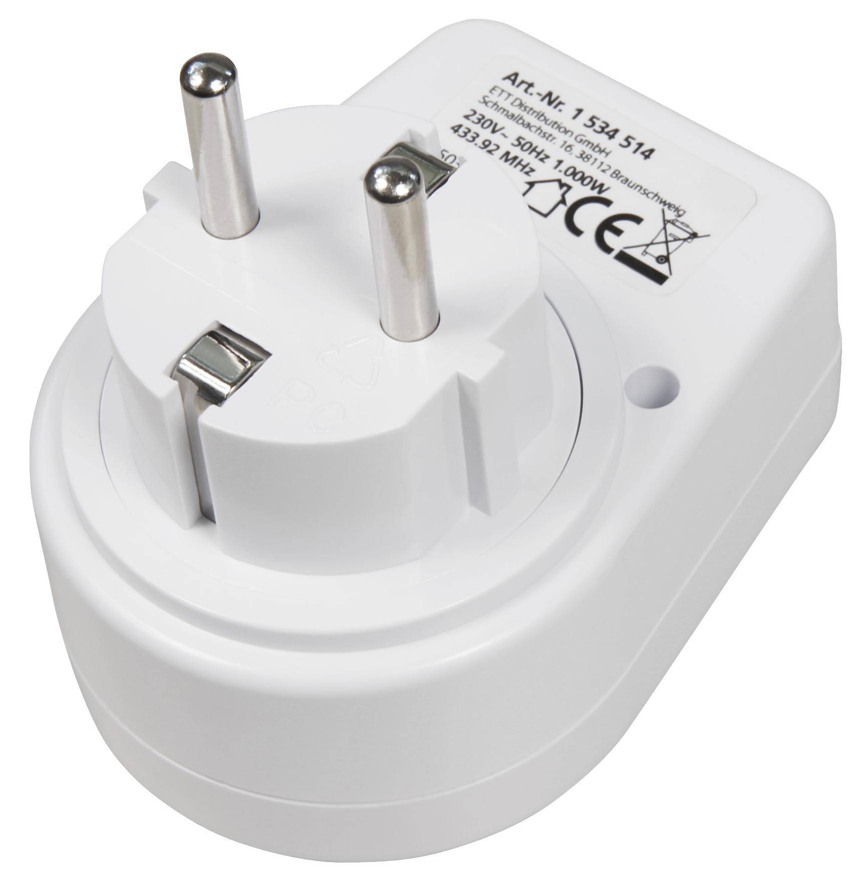 McPower - Funk-Steckdosen-Set "COMFORT" 230V weiß 3 Stk + FB-1