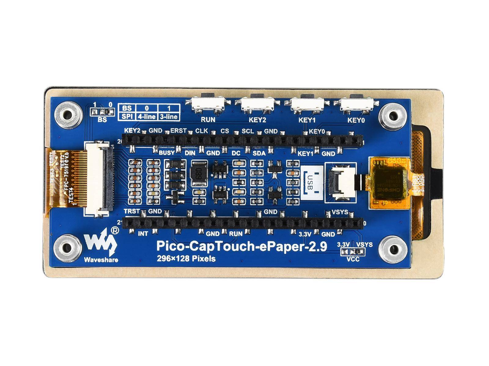 2,9 Zoll Touch e-Paper Modul für Raspberry Pi Pico, 296×128, schwarz/weiß-3