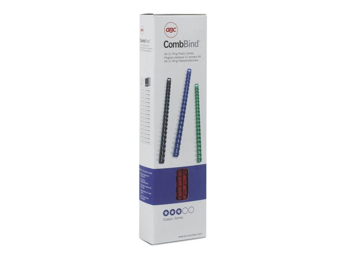 GBC CombBind - 14 mm - 21 Ringe - A4 (210 x 297 mm) - 125 Blätter - Rot-0