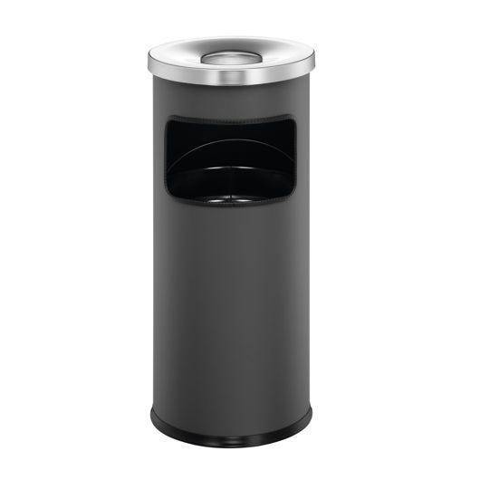 Papierkorb mit Ascher Safe, Metall, 17 Liter, anthrazit-0
