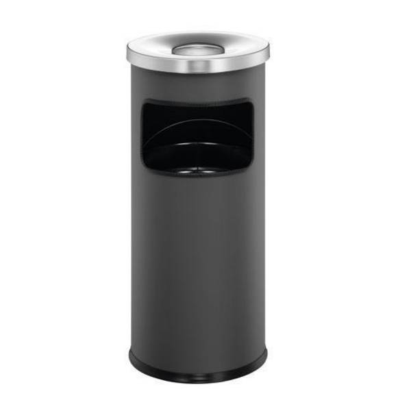 Papierkorb mit Ascher Safe, Metall, 17 Liter, anthrazit