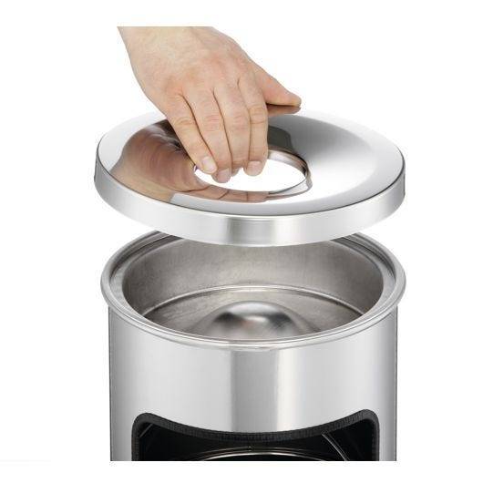 Papierkorb mit Ascher Safe, Metall, 17 Liter, anthrazit-3