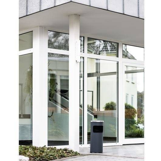Papierkorb mit Ascher Safe, Metall, 17 Liter, anthrazit-4