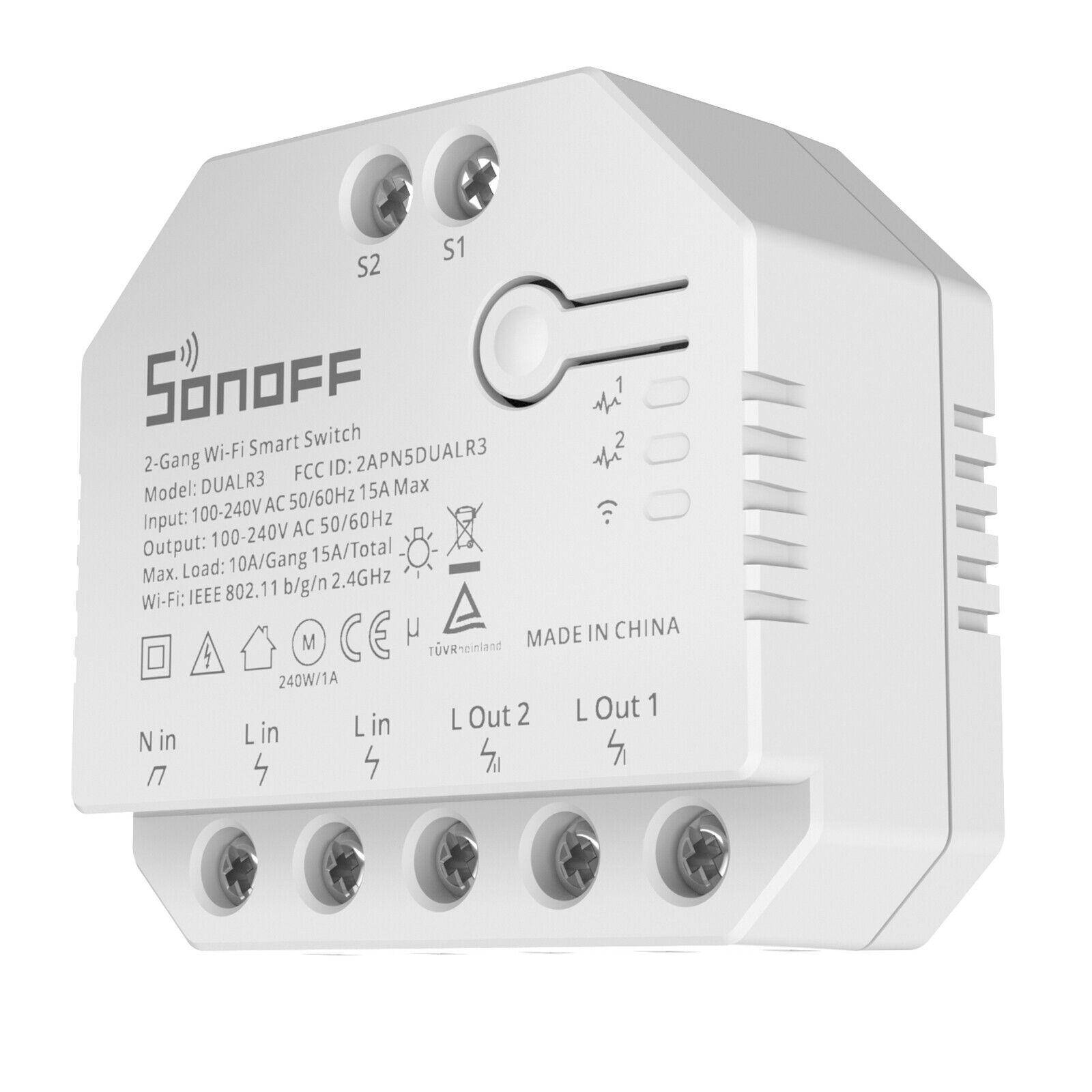 Sonoff Dual R3 Dual Relay Smart Switch, 2-Kanal Schaltaktor, WiFi-0