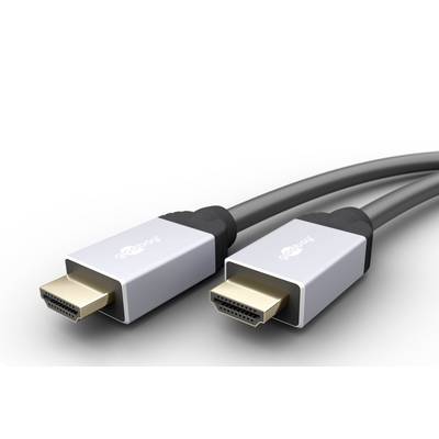 Goobay Plus 75844 HDMI™-High-Speed-Kabel mit Ethernet, UHD 4K @ 60 Hz, Kupferleiter, HDMI Kabel 3 m, geschirmt, Schwarz