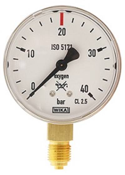 Schweißtechnikmanometer, Klasse 2,5, Ø63,0 mm, G 1/4 Zoll 0/16 bar Anzeige 0,5-0