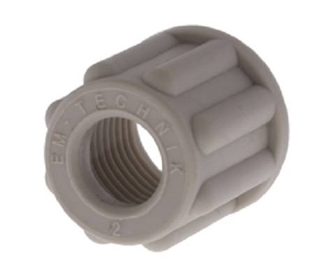 Rändelmutter Kunststoff, PP, 12x9 mm-0