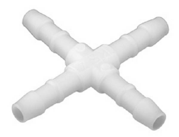 Kreuz-Schlauchverbinder Kunststoff, POM, 4 mm