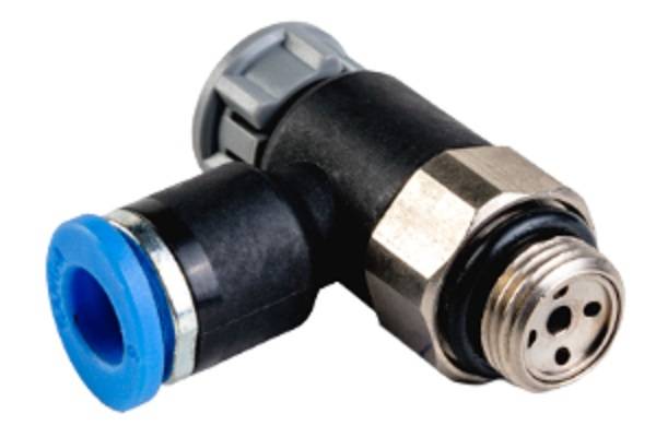 Drosselrückschlagventil kompakt, abluftregelnd, MSV/PA 66, G 1/8 Zoll, 4 mm