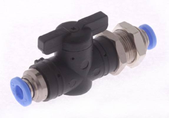 Schott-Absperrhahn mit Steckanschluss, gerade, MSV/PA 66/PPS, M 16x1, 6 mm-0