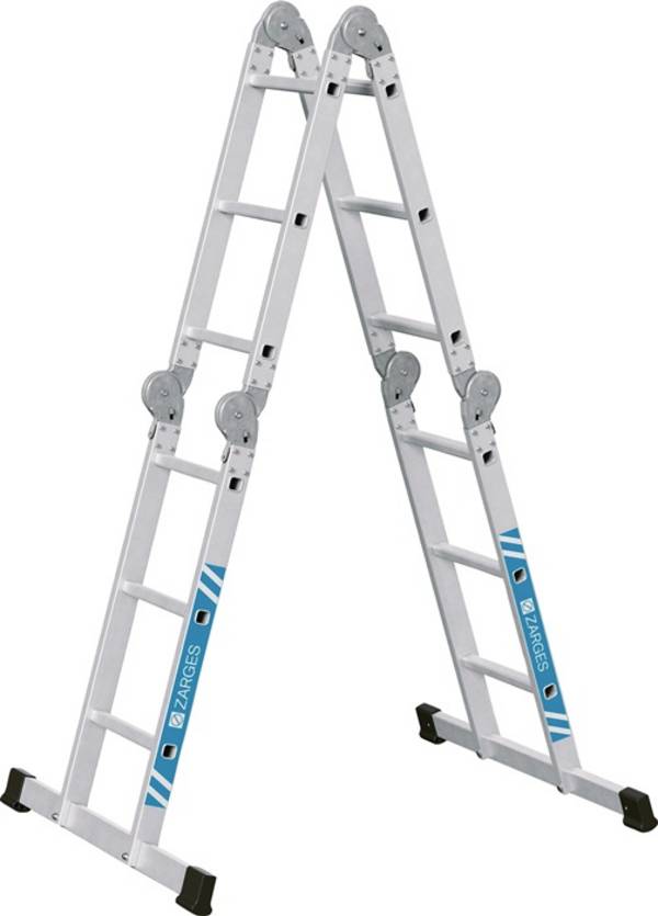 Vielzweckleiter Multitec M Alu.Sprossen 4x3 gekl.H1020xB750xT260mm Holzbelag
