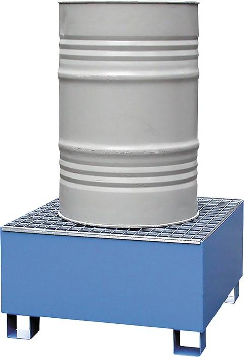 Auffangwanne 210l L810xB820xH450mm Stahlbl.m.Gitterrost himmelblau LACONT-0