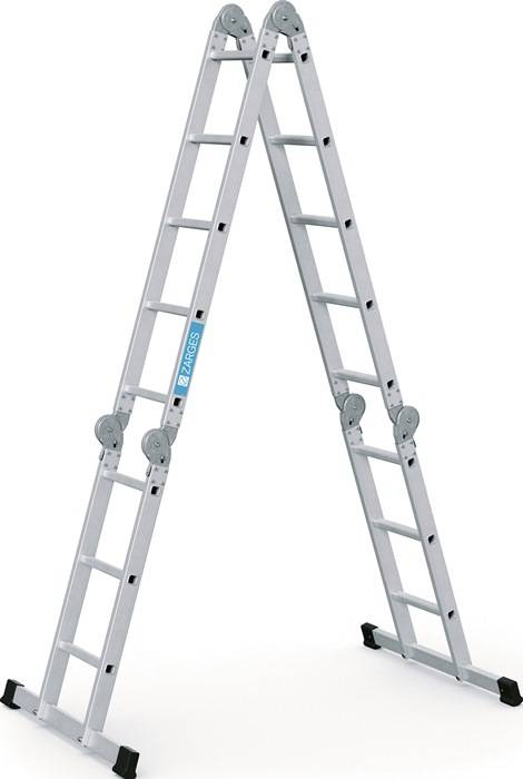 Vielzweckleiter Multitec M Alu.Sprossen 2x3+2x5 gekl.H1500xB900xT260mm Holzbelag-2