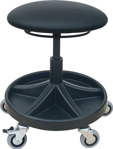 Drehhocker m.Rl.Kunstlederpolster schwarz Sitz-H.490-620mm LOTZ-0
