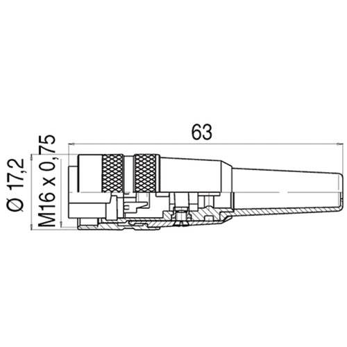 Kupplungsdose S.680 6pol. | BINDER | Serie 680 | Miniatur-1