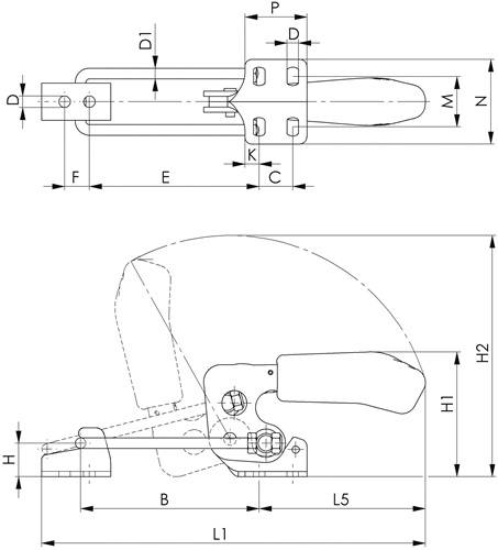 Verschlussspanner Nr.6848HNI Gr.3 horiz.AMF-2