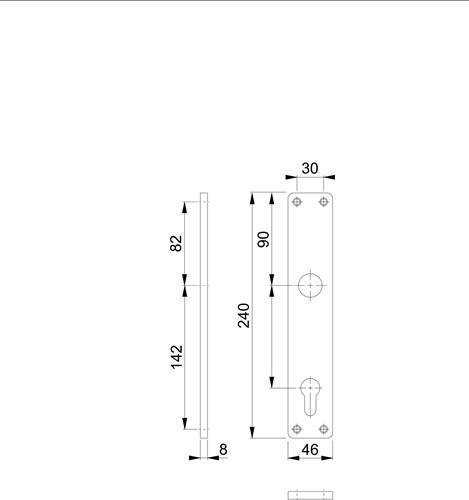 HOPPE Langschildpaar London 202H eckig PZ 92 F1-2