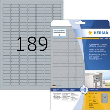 HERMA Etikett Typenschild 4220 25x10mm silber 4.725 St./Pack.-0