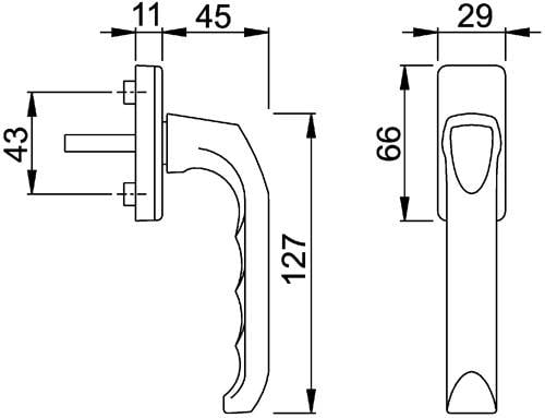 Fenstergriff 013/U34 F1 NA7503 7/032-2