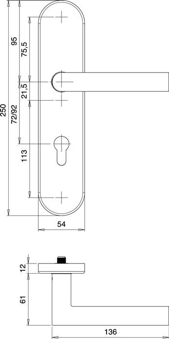 Schutzgarnitur Logo 8743/9203 VA EST 92mm 65-75mm EDI-1