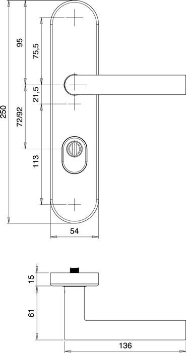 Schutzgarnitur Logo 8745/7203 Alu.F1 72mm 35-45mm EDI-2