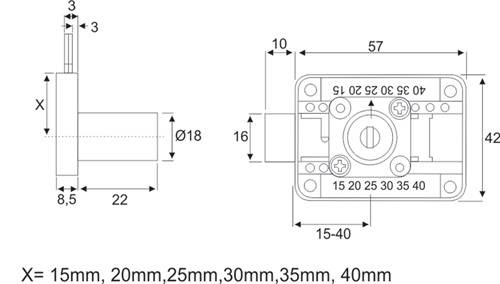 Aufschraubschloss Dornm.15-40mm L/R/lad gl.BMB-2