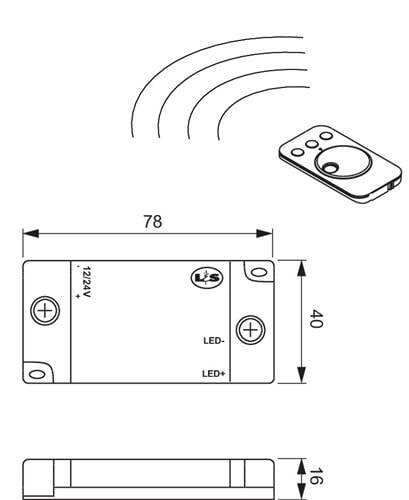 LED-Funkdimmer Folgeset 12 V 36 W weiß Folgeset L&S-2