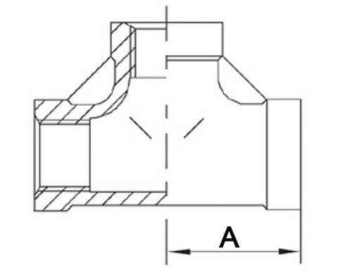 Gewindefitting T-Stück 90Grad IG NPS 1/2 Zoll-2