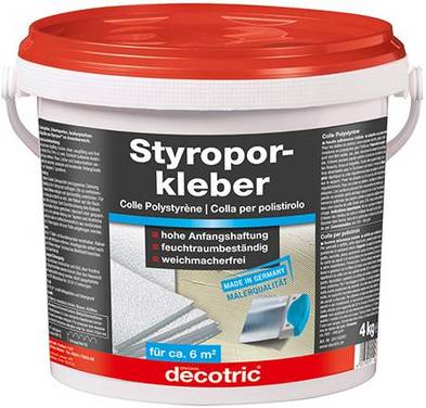 Styroporkleber 4kg, Eimergebrauchsfertig decotric