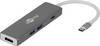 USB-C 3.1 Multiport Dock mit 2x USB 3.0, USB-C, HDMI, microSD - Farbe: grau