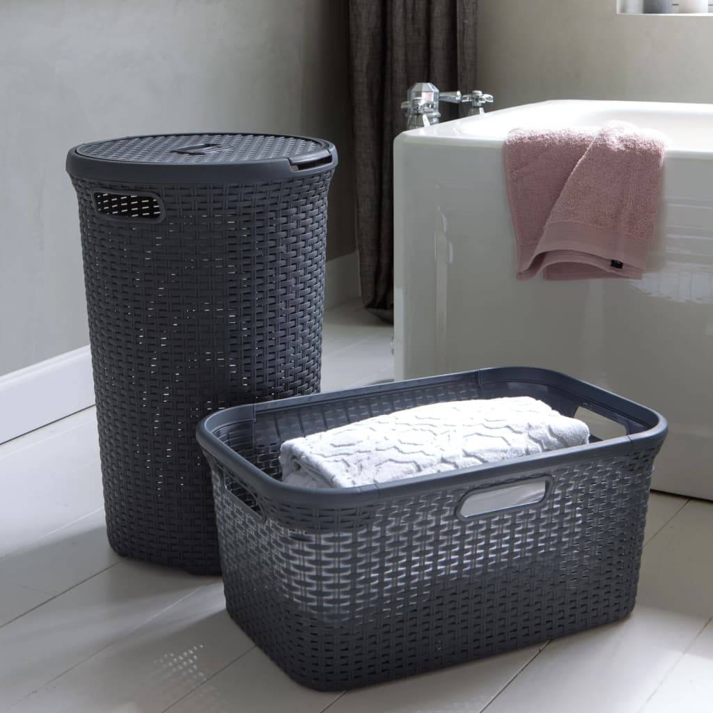 WAESCHEKORB 45L RATTAN DKL.GRA-1